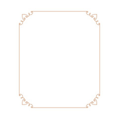 Thin gold beautiful decorative vintage frame for your design. Making menus, certificates, salons and boutiques. Gold frame on a dark background. Space for your text. Vector illustration. - 761350116