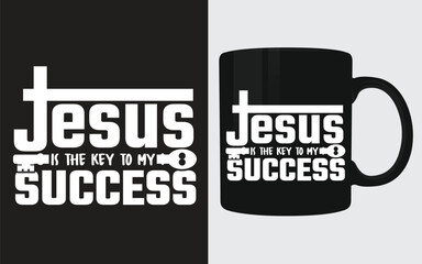 Christian Typography Vector Mug Design (Jesus is the Key to My Success)