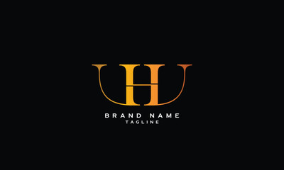 WH, HW, Abstract initial monogram letter alphabet logo design