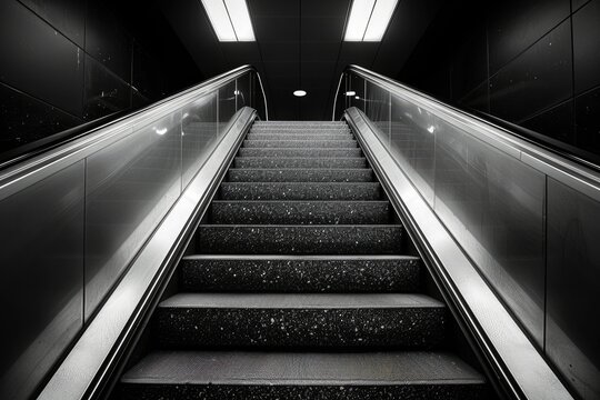 elevator escalator is moving staircase used as transportation between floors or levels building professional photography