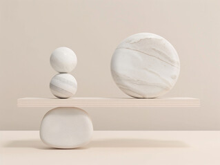 Fototapeta na wymiar Stability concept, Balance created from stone, cozy details of interior 
