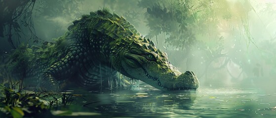 Sobeks Guardian of the Waters  Sobek appoints a guardian for the worlds waters embarking on adventures to cleanse and protect the lifeblood of the earth from corruption and neglect. - obrazy, fototapety, plakaty