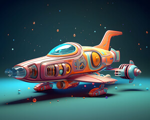 3d illustration of fancy plane spaceship