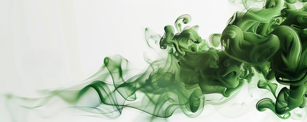 A vector banner with a smokey green haze, Copy space for text  - obrazy, fototapety, plakaty