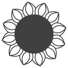 Abstract sun pattern Design element Outline Vector illustration Isolated on white background