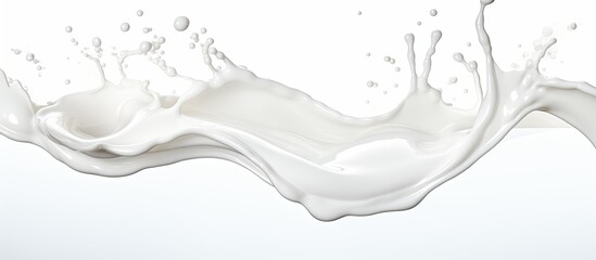 A subtle slope of white liquid on a monochrome background resembles art in monochrome photography. The pattern is reminiscent of snow, with a transparent material creating a fashionable accessory