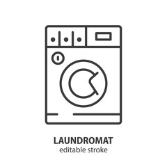 Laundromat line icon. Editable stroke. Vector illustration. - 761355559