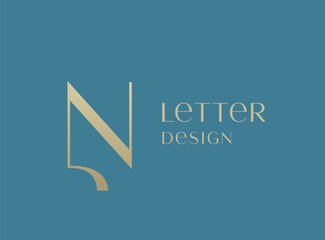 Letter N logo icon design. Classic style luxury monogram.