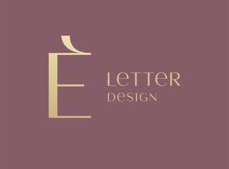 Letter E logo icon design. Classic style luxury monogram.