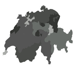 Switzerland map silhouette on white background