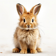 Obraz premium Watercolor Lionhead rabbit, clipart Illustration, Generative Ai