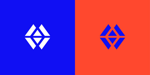 M W letter mark, symbol, icon for logo design and branding.