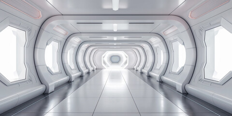 Obraz premium Sci fi white interior concept