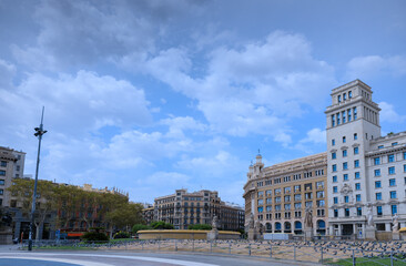 The main square in Barcelona 'Plaça de Catalunya' (Catalonia Square), Spain.