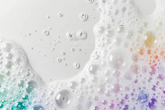 Colorful suds on white background