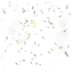 Gold and silver confetti transparent PNG overlays