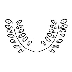 hand drawn laurel wreath