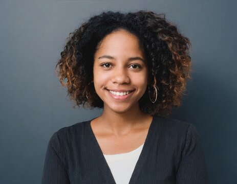 young black woman smiling portrait