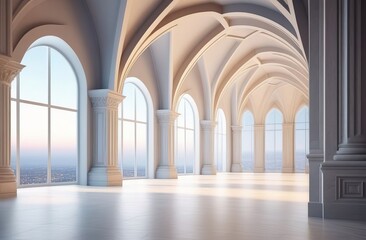 arches of the cathedral of st john the baptist - obrazy, fototapety, plakaty