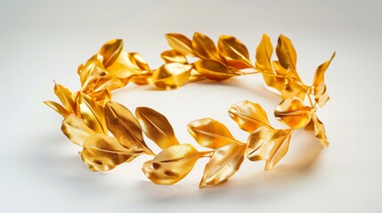 Symbolic Golden Laurel Wreath Still Life
