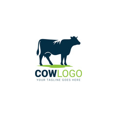 Minimalist cow silhouette with sleek text
