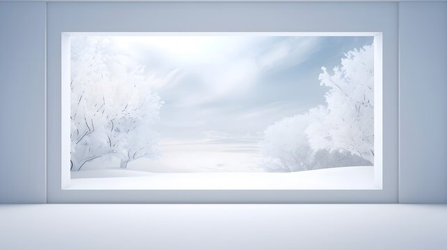 Empty Room With Snowy Landscape Picture