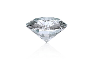 Shiny brilliant diamond placed, transparent background