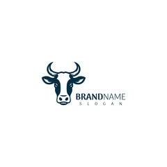 Minimalist bull head logo with brand name