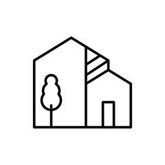 Minimal house outline icons, minimalist vector illustration ,simple transparent graphic element .Isolated on white background