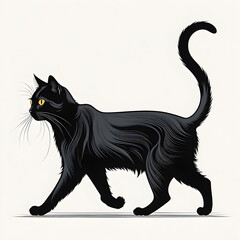 b/w illustration of a cat. generative ai