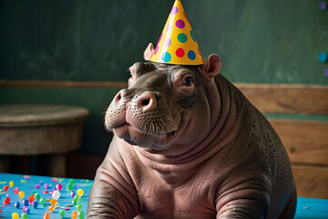 hippo animal birthday