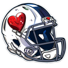 Fototapeta premium american football helmet with hearts