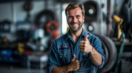 Friendly Mechanic at Auto Repair Shop