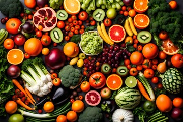 fruit and vegetables, Immerse yourself in the vibrant world of fresh produce with an AI-generated...