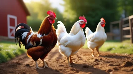 Deurstickers chicken © Leshtana