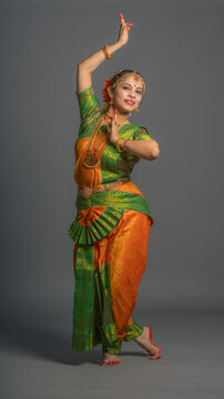 Indian woman dancing Classic Indian Dance "Bharatnatyam"