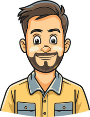 Professional Chef Man Vector Portrait