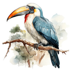 Fototapeta premium Watercolor Toucans, clipart Illustration, Generative Ai