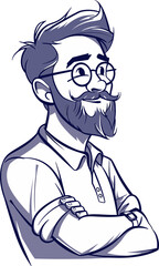 Street Photography Enthusiast Man Vector Art
