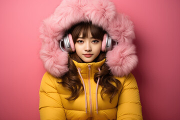 Woman wearing yellow jacket