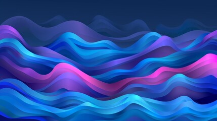 Blue and purple abstract waves on dark background for modern design inspiration and creativity.
