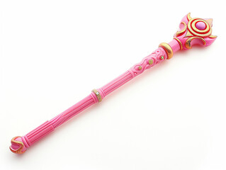 magic toy stick, isolated on white, top view. Generative Ai.