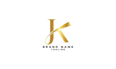 JK, KJ, Abstract initial monogram letter alphabet logo design