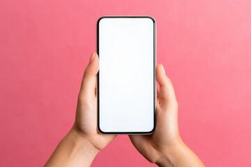 Person is holding phone with white screen