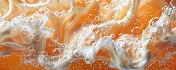 Beer Close-up with Wavy Foam