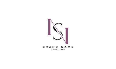 NS, SN, Abstract initial monogram letter alphabet logo design