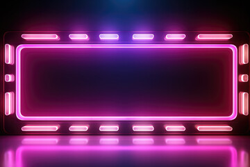 Neon sign with pink and purple lights