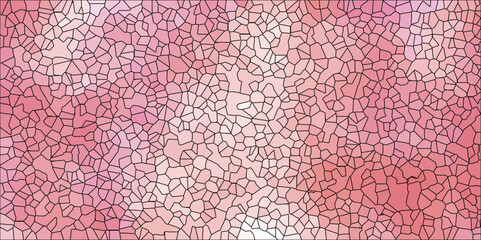 Abstract Seamless Multicolor Broken Stained-Glass Geometric Retro Tiles Pattern and Quartz Crystal Voronoi Diagram Background. For Artful Websites, Presentations, Brochures, and Social Media Graphics.
