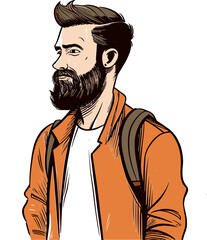 Environmental Conservationist Man Vector Silhouette