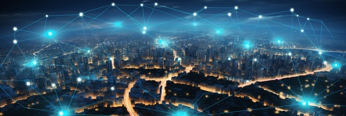 Smart city connectivity  abstract wireless network and connection technology concept